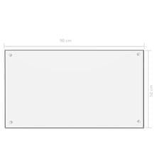 shumee Kuhinjska zaščitna obloga bela 90x50 cm kaljeno steklo