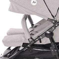 Lorelli Voziček za dvojčka DUO + Pokrivalo za noge + Torba z podlogo za previjanje COOL GREY