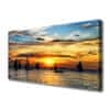 Slika na platnu Morski čolni sun landscape 125x50 cm