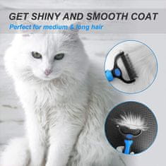 Netscroll Vsestranska dvostranska krtača za pse in mačke, nežna, učinkovita ergonomsko oblikovana za lažje razčesavanje in odstranjevanje odpadle dlake, PetTangler