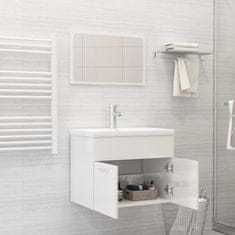 Greatstore Komplet kopalniškega pohištva visok sijaj bele barve iverna pl.