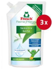 Frosch Sensitive milo za roke, refil, 500 ml, 3 kos