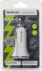 Defender UCA-04 avtopolnilec 3 port USB, 5V / 6A