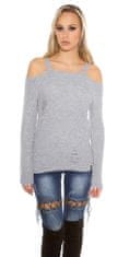 Amiatex Ženski pulover 71600, siva, UNIVERZáLNí