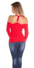 Amiatex Ženski pulover 71617, rdeča, UNIVERZáLNí