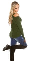 Amiatex Ženski pulover 71602, zelena, UNIVERZáLNí