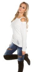Amiatex Ženski pulover 71599, bela, UNIVERZáLNí