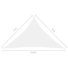 Greatstore Senčno jadro oksford blago trikotno 4x4x5,8 m belo