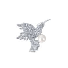 JwL Luxury Pearls Očarljiva broška kolibri s pravim biserom JL0515
