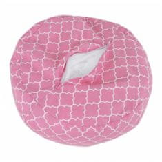 KONDELA Sedežna vreča Gomba - roza / bela / vzorec