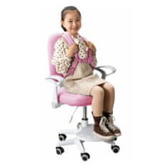 KONDELA Otroški stol s stolčkom za noge in naramnicami Anais - roza/bel
