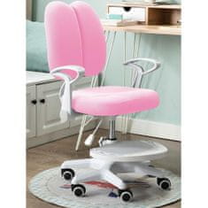 KONDELA Otroški stol s stolčkom za noge in naramnicami Anais - roza/bel