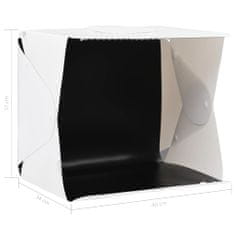 Greatstore Zložljiv LED svetlobni šotor za foto studio 40x34x37cm plastika