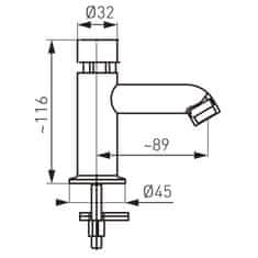 Ferro Avtomatska armatura za umivalnik PRESSTIGE II z regulatorjem pretoka in temperature krom