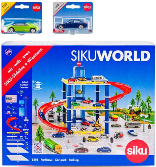 SIKU World garaža z dvema avtomobiloma