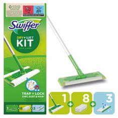 Swiffer Sweeper začetni komplet, 1 ročaj + 8 krp za prah + 3 čistlnimi robčki