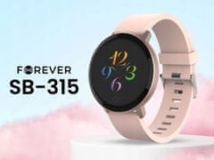 Forever ForeVive Lite SB-315 pametna ura, Bluetooth 5.0, Android + iOS aplikacija, IP67, roza-zlata