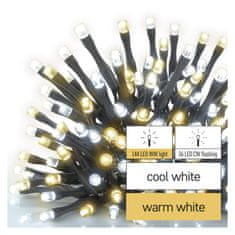 Emos LED svetlobna veriga, 18 m, za notranjo in zunanjo uporabo, topla/hladna bela svetloba, s časovnikom