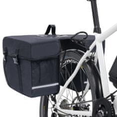 Greatstore Dvojna kolesarska torba za zadnji prtljažnik vodotesna 35L črna