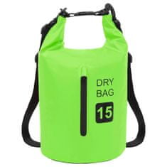 shumee Torba Dry Bag z zadrgo zelena 15 L PVC