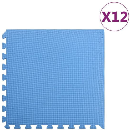 Greatstore Talne podloge 12 kosov 4,32 ㎡ EVA pena modre barve