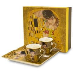 ZAKLADNICA DOBRIH I. Komplet za espresso iz porcelana z dekorjem Klimt Poljub