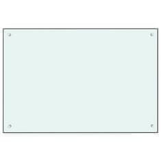 Greatstore Kuhinjska zaščitna obloga bela 90x60 cm kaljeno steklo