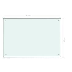 Greatstore Kuhinjska zaščitna obloga bela 90x60 cm kaljeno steklo