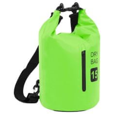 shumee Torba Dry Bag z zadrgo zelena 15 L PVC