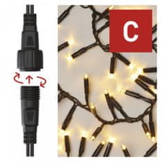 Emos LED povezovalna veriga, črna, 3 m, zunanja in notranja, topla bela