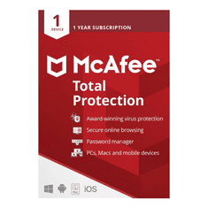 McAfee Total Protection 2023, 1 PC, 1-leto, ESD licenca (kartica)