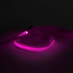 yummie Povodec za psa z LED lučko 120 x 2,5 cm roza