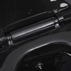 shumee Viseča WC školjka brez roba z bide funkcijo keramična črna