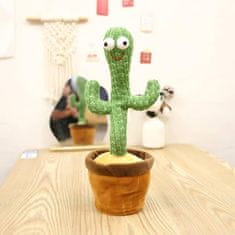 Netscroll Interaktivna plišasta igrača kaktus, ki poje, pleše, predvaja glasbo, ponavlja besede in snema, LED lučke, zabavna poučna igrača, ki se sveti, 120 pesmi, idealno rojstnodnevno darilo, CactusToy