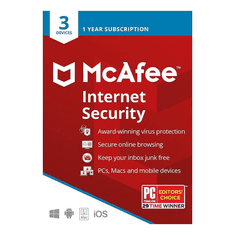 McAfee Internet Security 2023, 3 PC, 1-leto, ESD licenca (kartica)