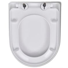 Greatstore WC deska s počasnim zapiranjem hitra namestitev bela kvadratna
