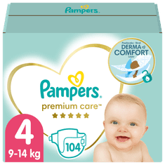 Pampers Premium Care plenice, vel. 4, 9 kg–14 kg, 104 kosov