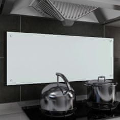 Greatstore Kuhinjska zaščitna obloga bela 100x40 cm kaljeno steklo