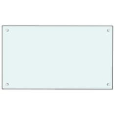 Greatstore Kuhinjska zaščitna obloga bela 70x40 cm kaljeno steklo
