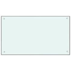 Greatstore Kuhinjska zaščitna obloga bela 90x50 cm kaljeno steklo