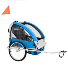 shumee 2-v-1 Otroška kolesarska prikolica in voziček modra in siva