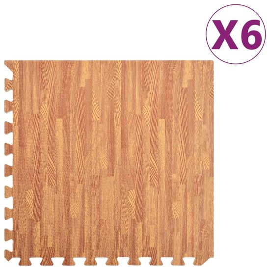 Greatstore Talne podloge 6 kosov vzorec lesa 2,16 ㎡ iz EVA pene