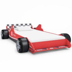 Greatstore Otroška postelja dirkalni avtomobil 90x200 cm rdeča