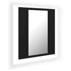 Greatstore LED kopalniška omarica z ogledalom črna 40x12x45 cm