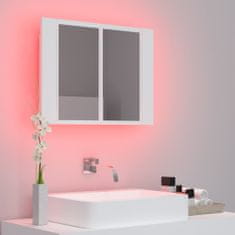 Greatstore LED kopalniška omarica z ogledalom bela 60x12x45 cm