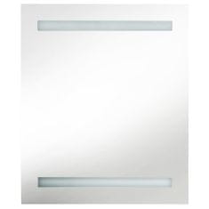 Greatstore LED kopalniška omarica z ogledalom hrast 50x14x60 cm