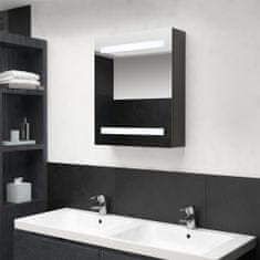 Greatstore LED kopalniška omarica z ogledalom antracitna 50x14x60 cm