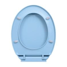 shumee WC deska s počasnim zapiranjem modra ovalna