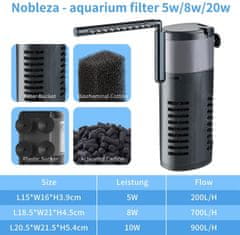 nobleza Akvarijski filter potopni 5W 200L/h