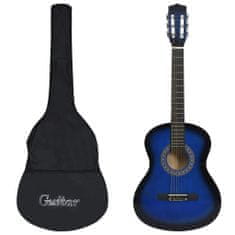 Greatstore Klasična kitara za začetnike s torbo modra 3/4 36"